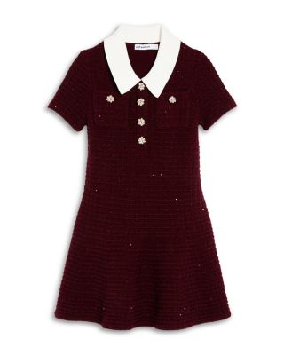 Girls' Textured Knit Collared Dress, Little Kid, Big Kid - Exclusive