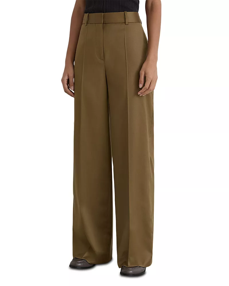 Reiss Adie Wool Stretch Wide Leg Pants