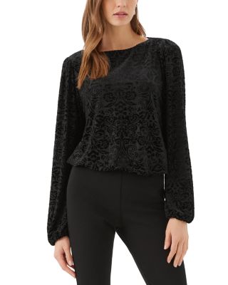 Karen Kane Velvet Burnout Boat Neck Top