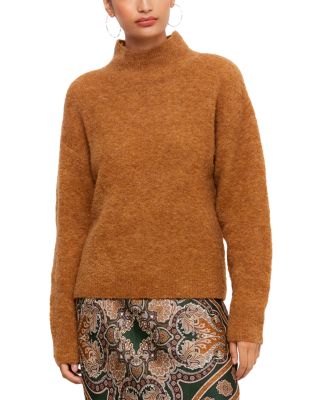 Mock Neck Boucl&eacute; Knit Sweater