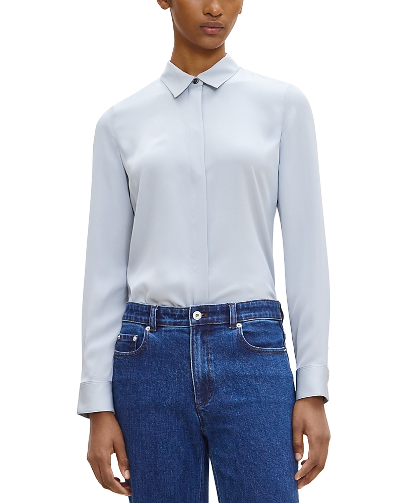 Theory Classic Fitted Silk Shirt · XL