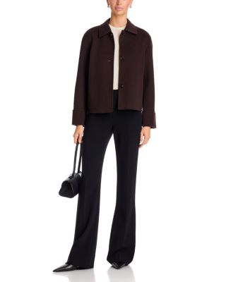 Double Face Wool Blend Boxy Cuff Jacket - thumbnail 8