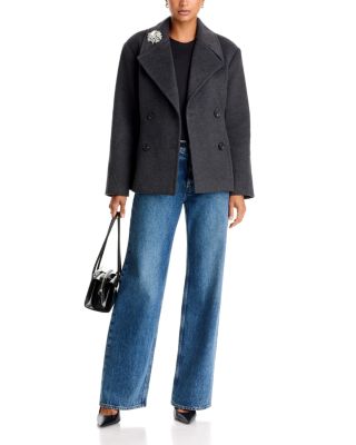 Embellished Hourglass Double Breasted Peacoat - Exclusive - thumbnail 2