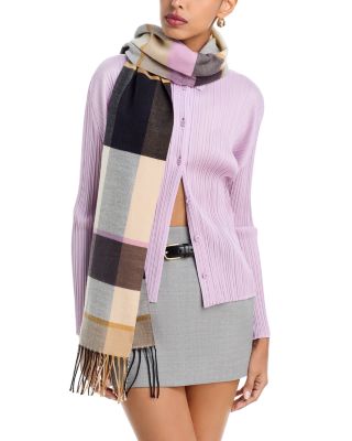 Cubists Plaid Fringe Scarf