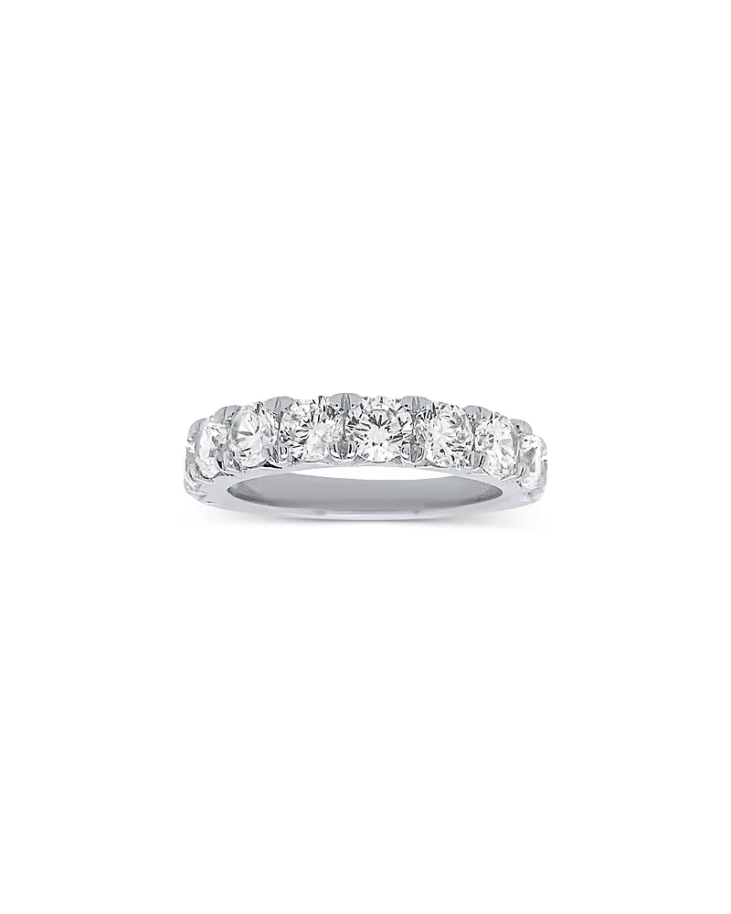 Bloomingdale's Fine Collection Luxe Collection Certified Lab Grown Diamond French Pave Band in 18K White Gold, 2.0 tcw