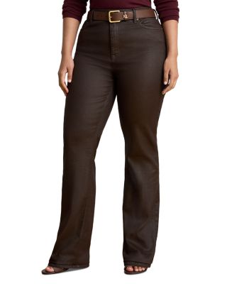 Coated High Rise Bootcut Jeans