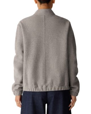 Lightweight Boiled Wool Stand Collar Jacket - thumbnail 3