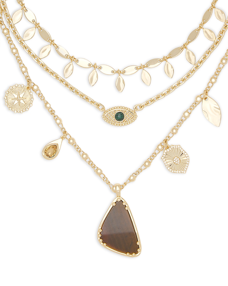 Ramy Brook Cleo Stone Layered Charm Necklace, 20.25-22.25