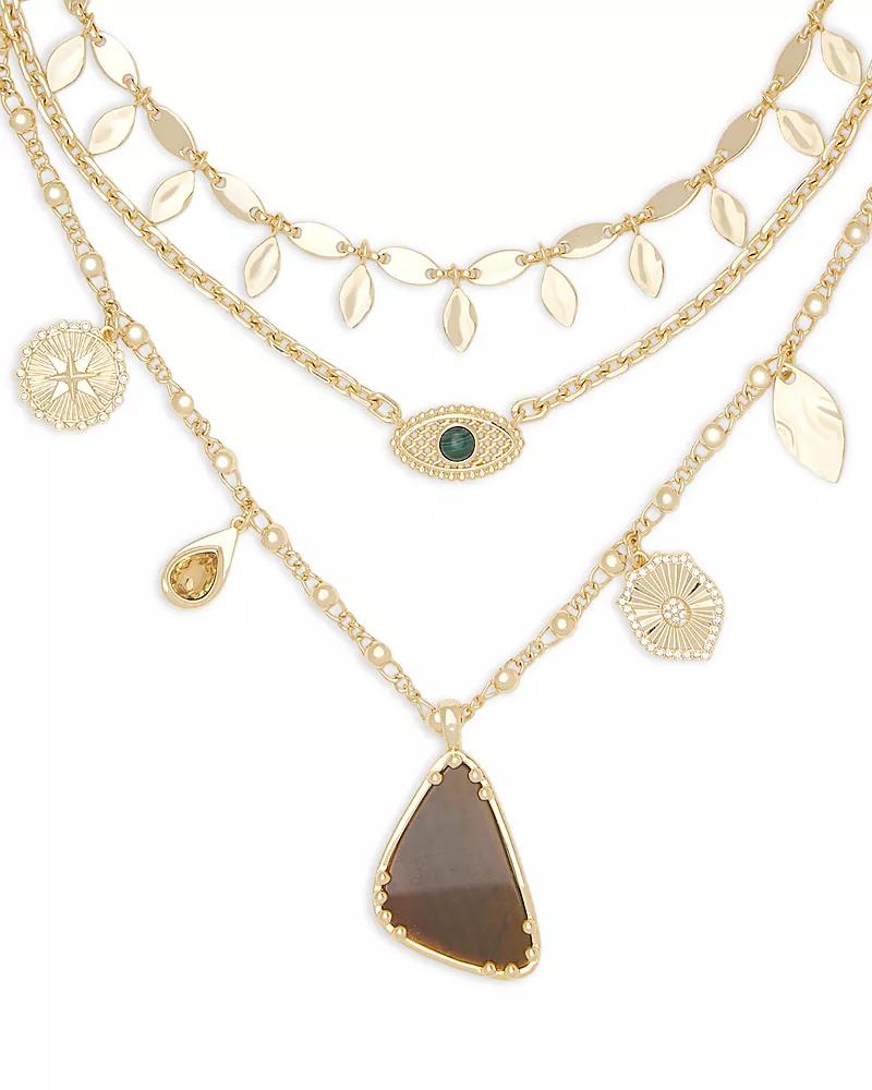 Ramy Brook Cleo Stone Layered Charm Necklace, 20.25-22.25