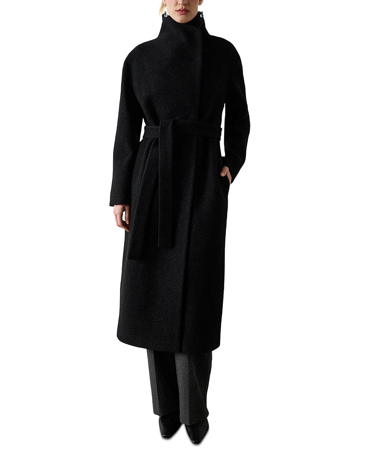 Whistles Morgan Wool Funnel Wrap Coat