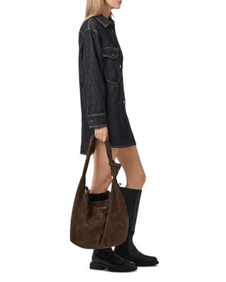 Effie S Large Suede Shoulder Bag
