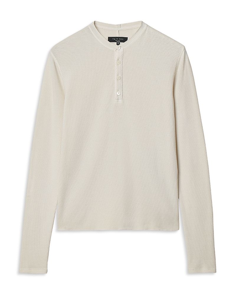 Rag & Bone Luxe Waffle Cotton Henley Shirt