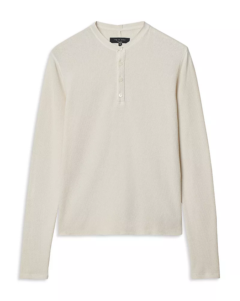 rag & bone Luxe Waffle Cotton Henley Shirt