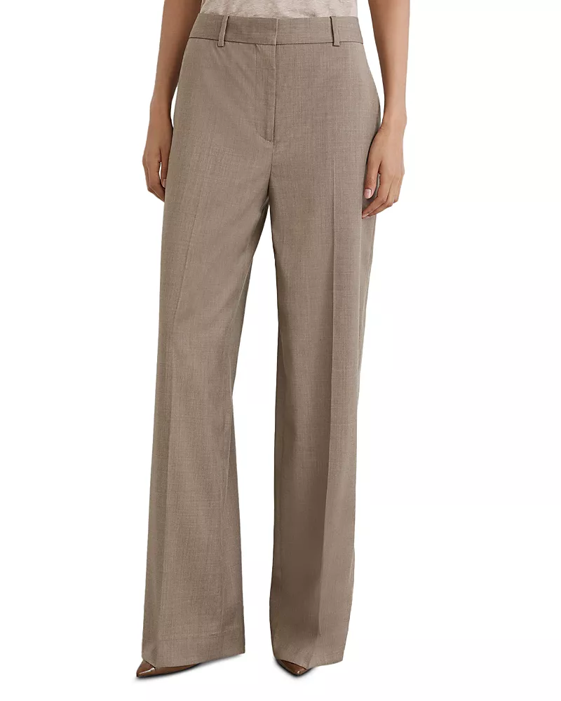 Reiss Adie Wide Leg Wool Stretch Trousers