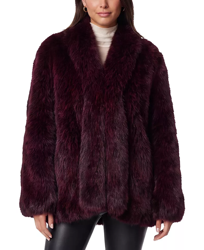Lyla Grant Faux Fur Fox Jacket, Tuxedo Collar