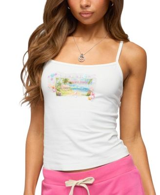 Beach Postcard Sequin Tank Top