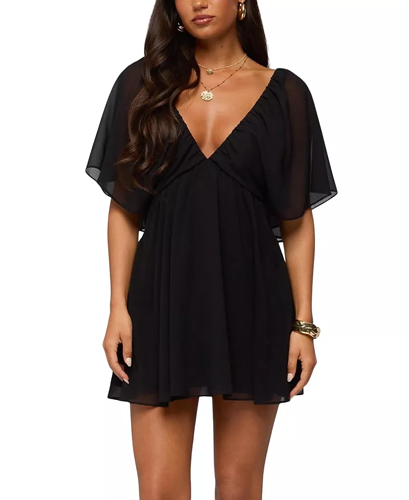 Edikted Rosalee Chiffon Babydoll Mini Dress