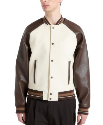 Guy Contrast Faux Leather Jacket