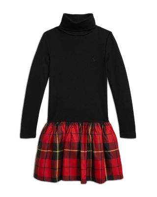 Girls' Plaid Skirt Turtleneck Dress - Little Kid