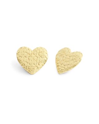 Signature Quilted Heart Statement Stud Earrings