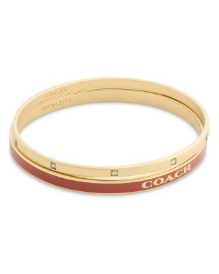 Signature Logo Enamel & Stone Duo Bangle Bracelet Boxed Set