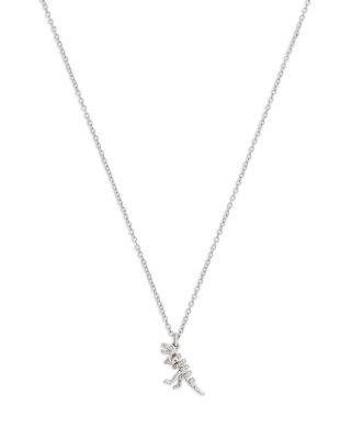 Iconic Charms Pav&eacute; Skeletal Rexy Pendant Necklace, 16-18" 