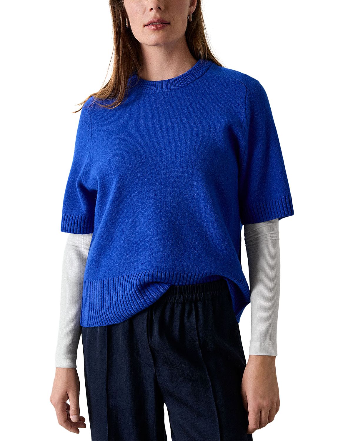 Whistles Knitted Wool Round Neck Tee