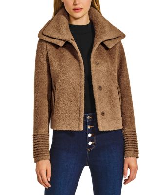 Boucl&eacute; Double Collar Moto Jacket