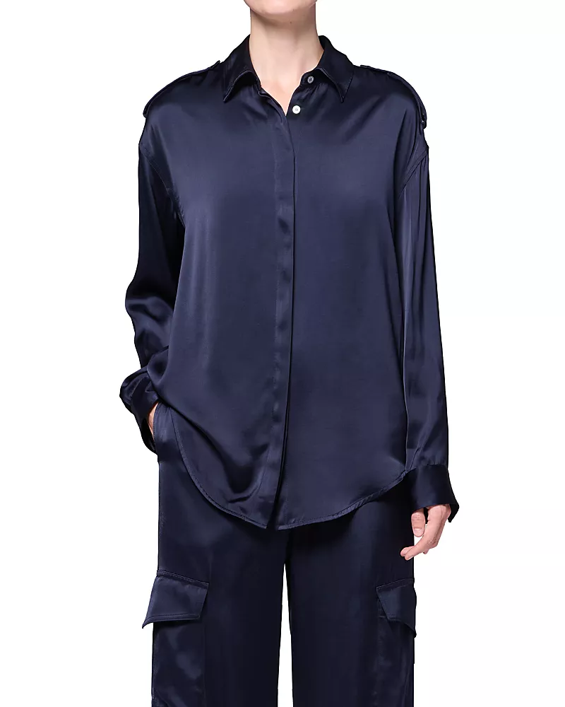 Agolde Webb Satin Cargo Shirt