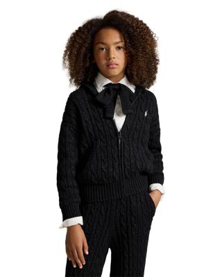 Girls' Metallic Cable Cotton Full Zip Hoodie - Big Kid