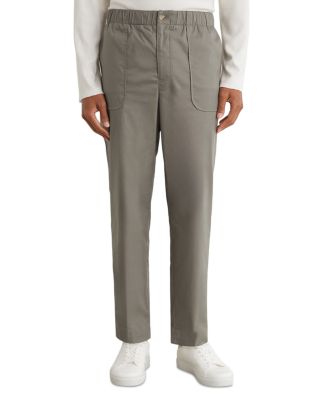 Snap Cotton Blend Tapered Pants