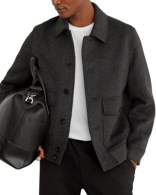 Deluca Chocolate Brown Point Collar Button Jacket