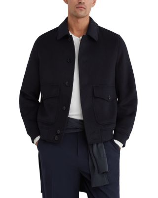 Reiss Deluca Chocolate Brown Point Collar Button Jacket