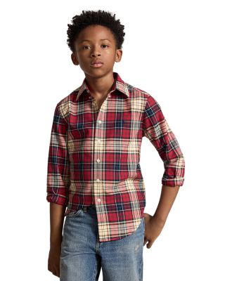 Boys' Plaid Cotton Oxford Shirt - Little Kid, Big Kid
