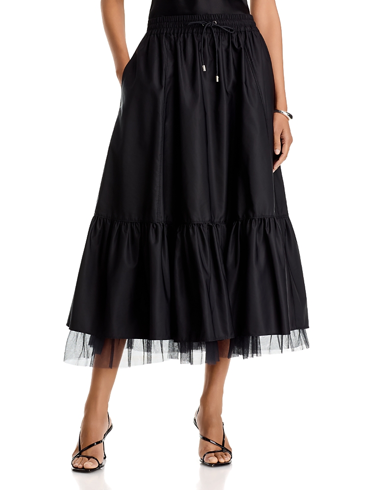 Cinq À Sept Cinq A Sept Arianne Tiered Midi Skirt In Black