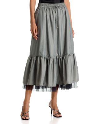 Cinq À Sept Cinq A Sept Arianne Tiered Midi Skirt In Black