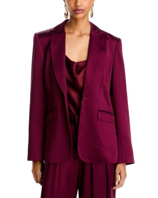 Cinq À Sept Cinq A Sept Georgia Satin Blazer In Burgundy