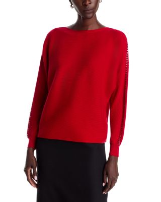 Dolman Sleeve Chain Trim Sweater