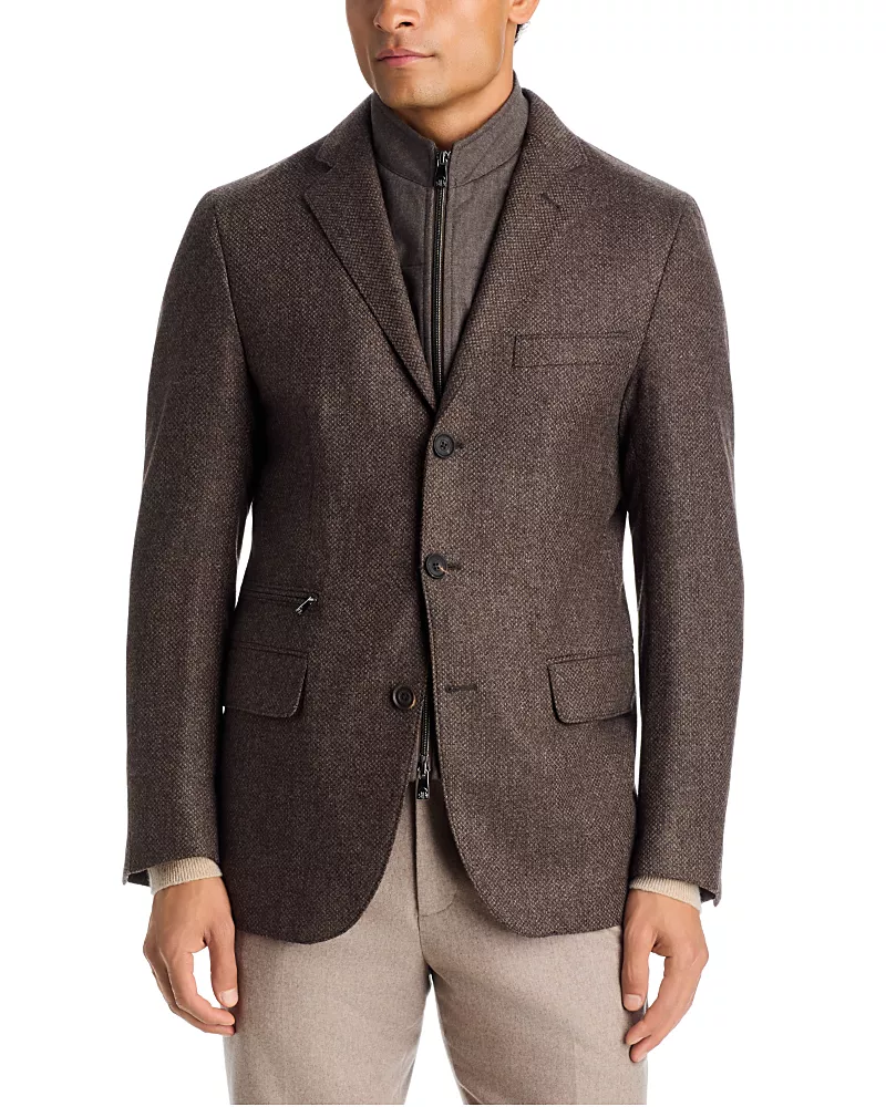 Corneliani Wool & Cashmere Removable Bib Id Jacket