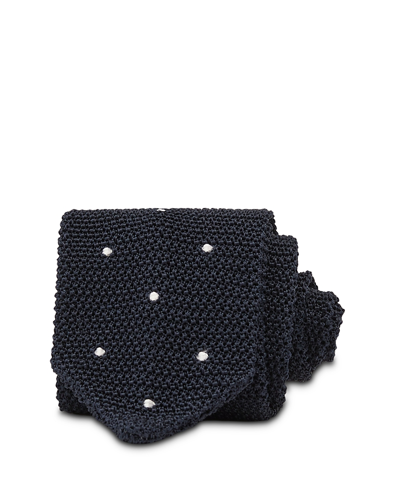 Reiss Silk Punto Dot Classic Tie In Navy