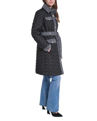 Agyness Quilted Contrast Trim Coat - thumbnail 4