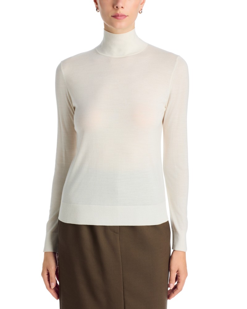 Theory Regal Lightweight Merino Wool Turtleneck in New Ivory