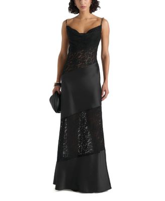 Naya Asymmetric Lace Maxi Dress