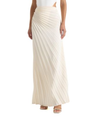 Fiona Satin Fan Pleat Maxi Skirt