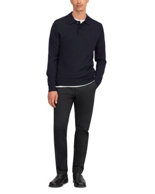 Nn07 Serge Regular Textured Polo Sweater In Deep Navy