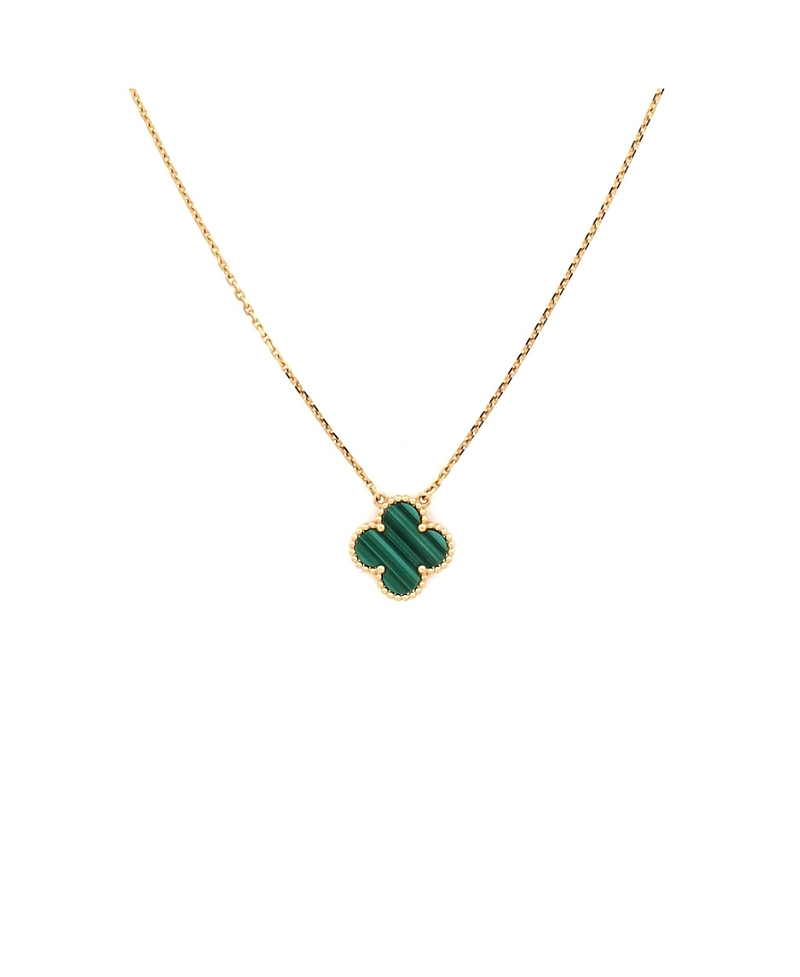 Pre-Owned Van Cleef & Arpels Vintage Alhambra Pendant Necklace 18K Gold and Malachite, 16.5