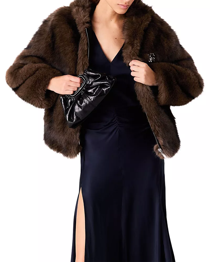 Maje Oversized Faux Fur Jacket