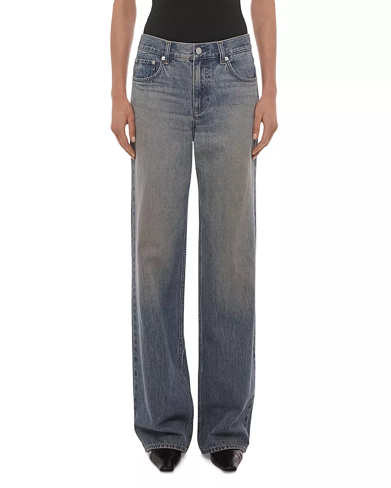 Helmut Lang Wardrobe High Rise Jeans in Medium Tinted Blue