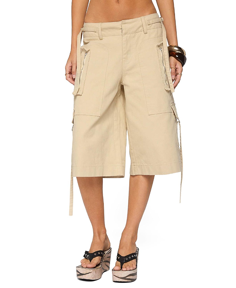 Edikted Avelisse Cotton Cargo Bermuda Shorts