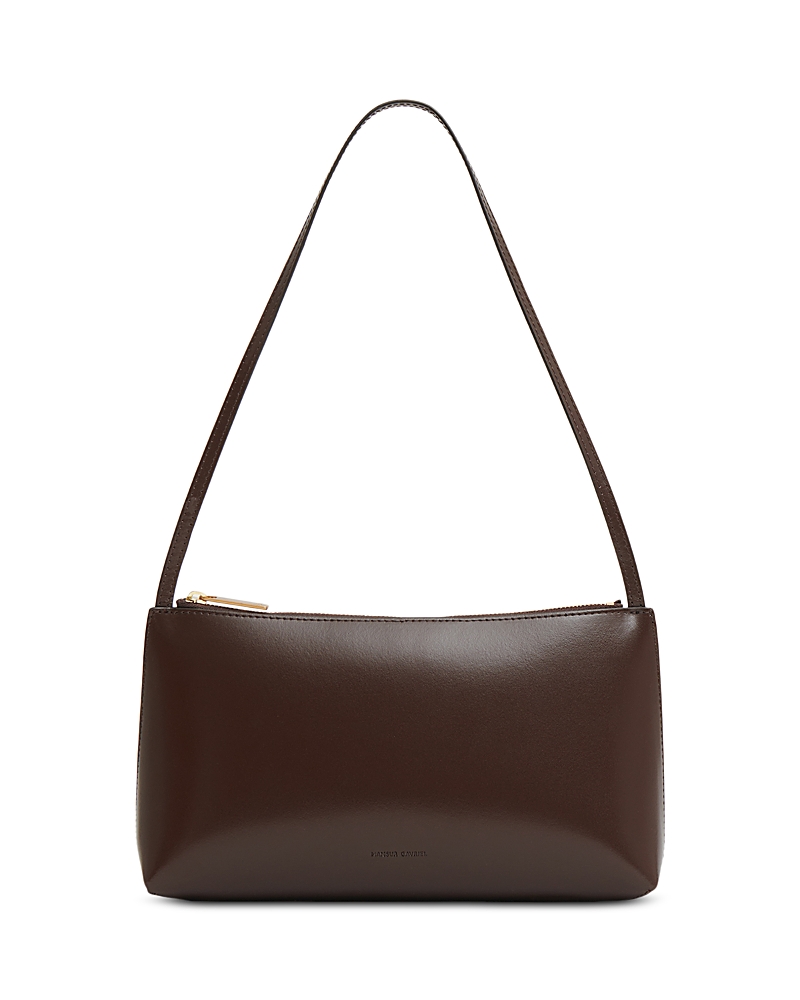 Mansur Gavriel Gaia Leather Shoulder Bag In Chocolate